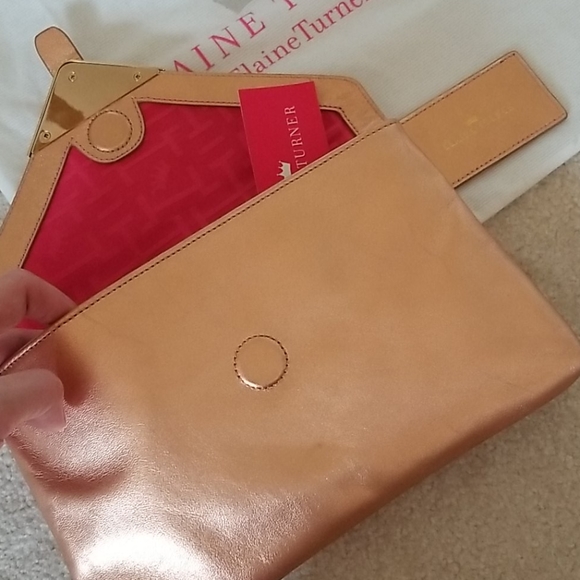 NWT Rose Gold leather clutch - Picture 3 of 11